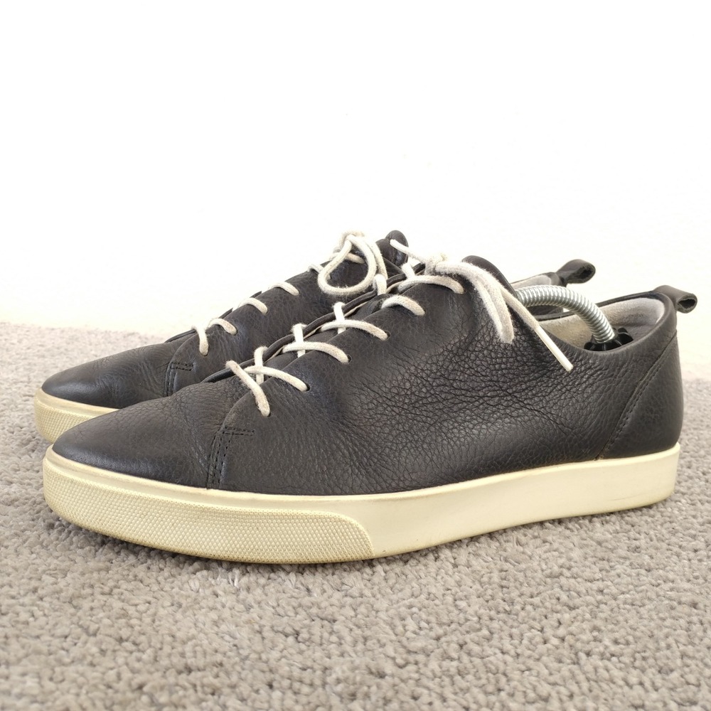 Ecco Gillian Womens Size 8 Shoes Black Leather Low Top Sneakers Lace Up Casual